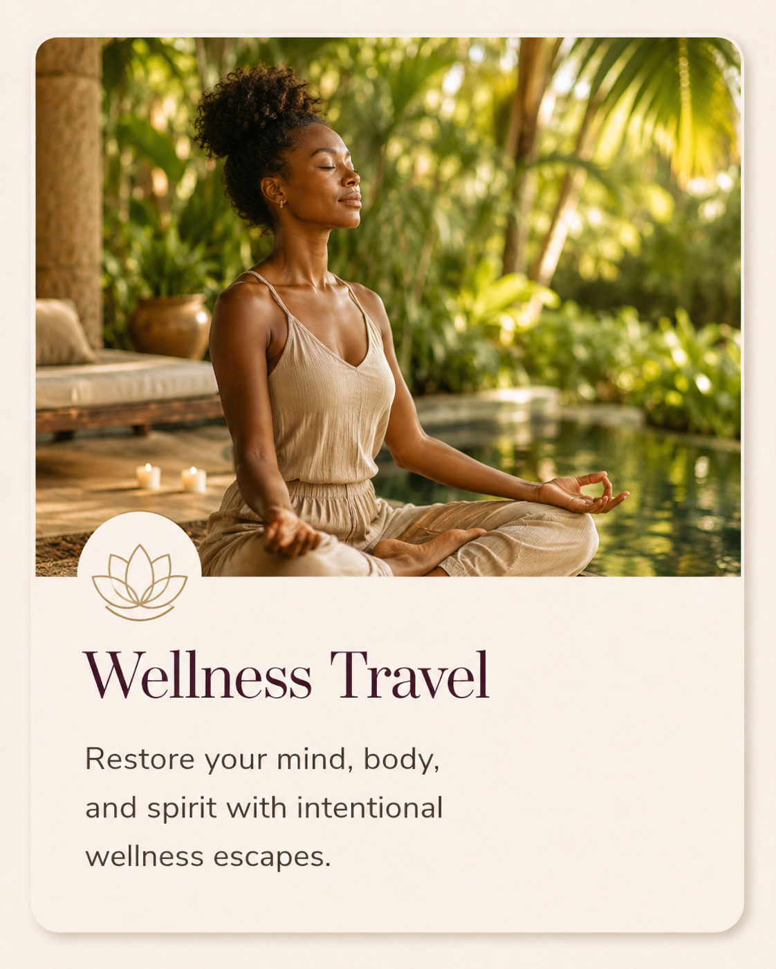 Woman meditating during a peaceful wellness retreat